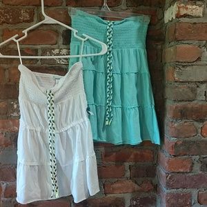 Girls flowy tube top with braided halter straps
